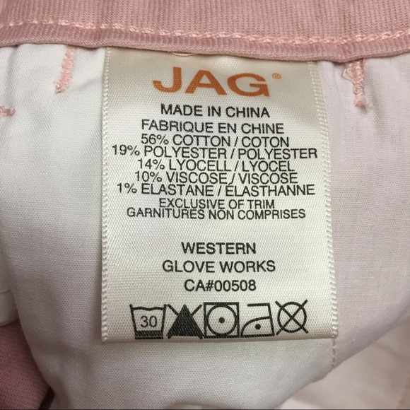 JAG Jeans Pink Mini Pom Pom Trim Cadet Shorts Size 2 - Picture 11 of 12